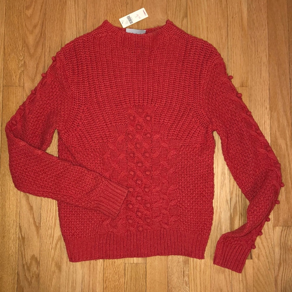 Anthropologie Coral Cable Knit Sweater